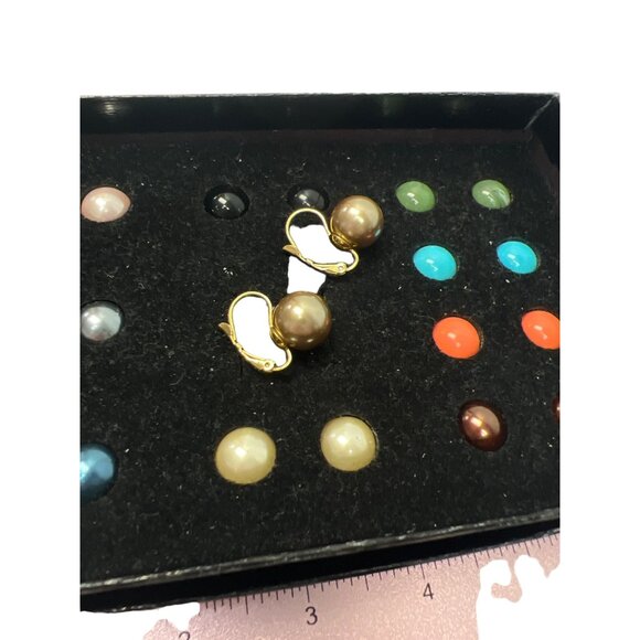 Joan Rivers NWT NIB Vintage Classics Ten Color Interchangeable Eurowire Earrings - Picture 6 of 11